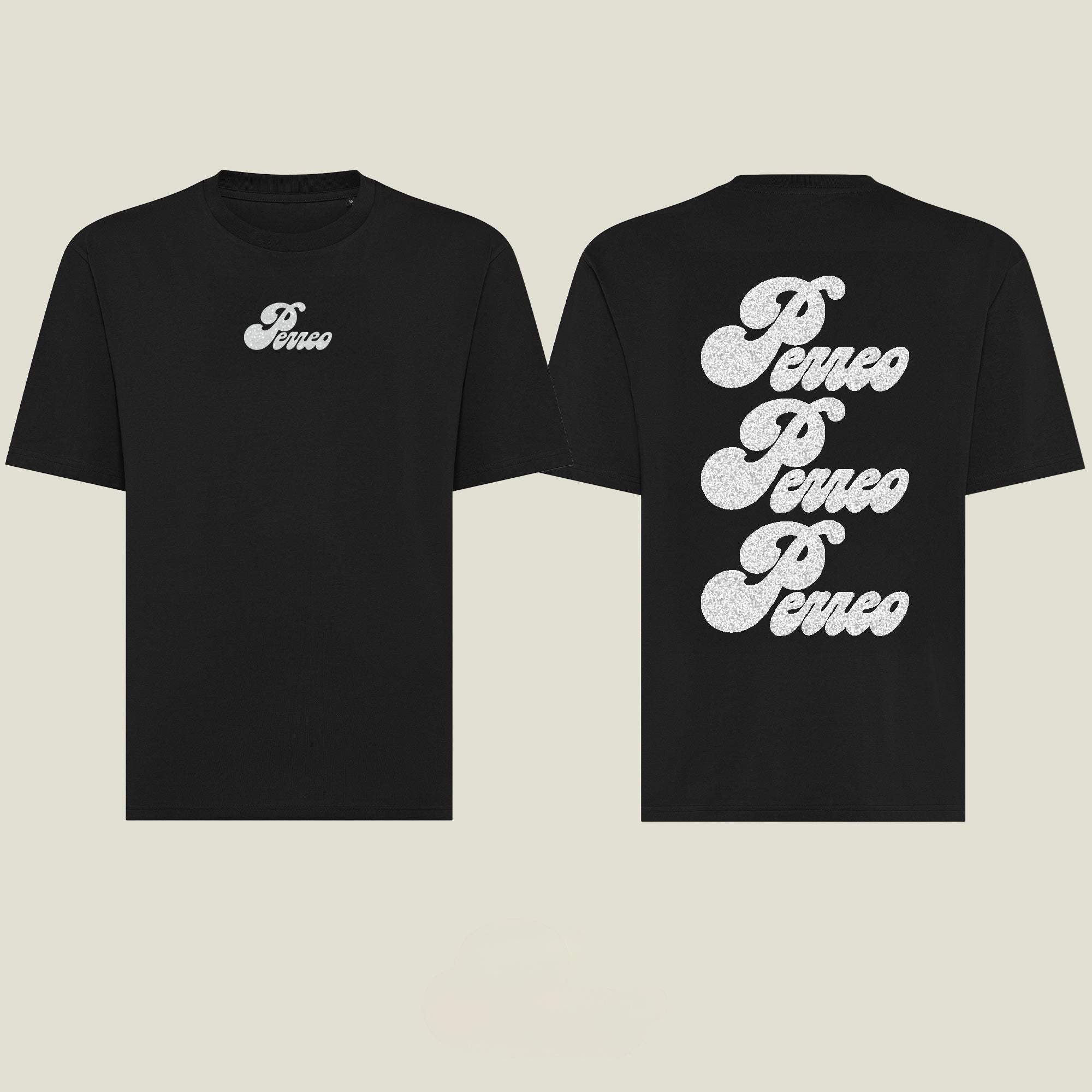 T-SHIRT OVER SHINY BLACK