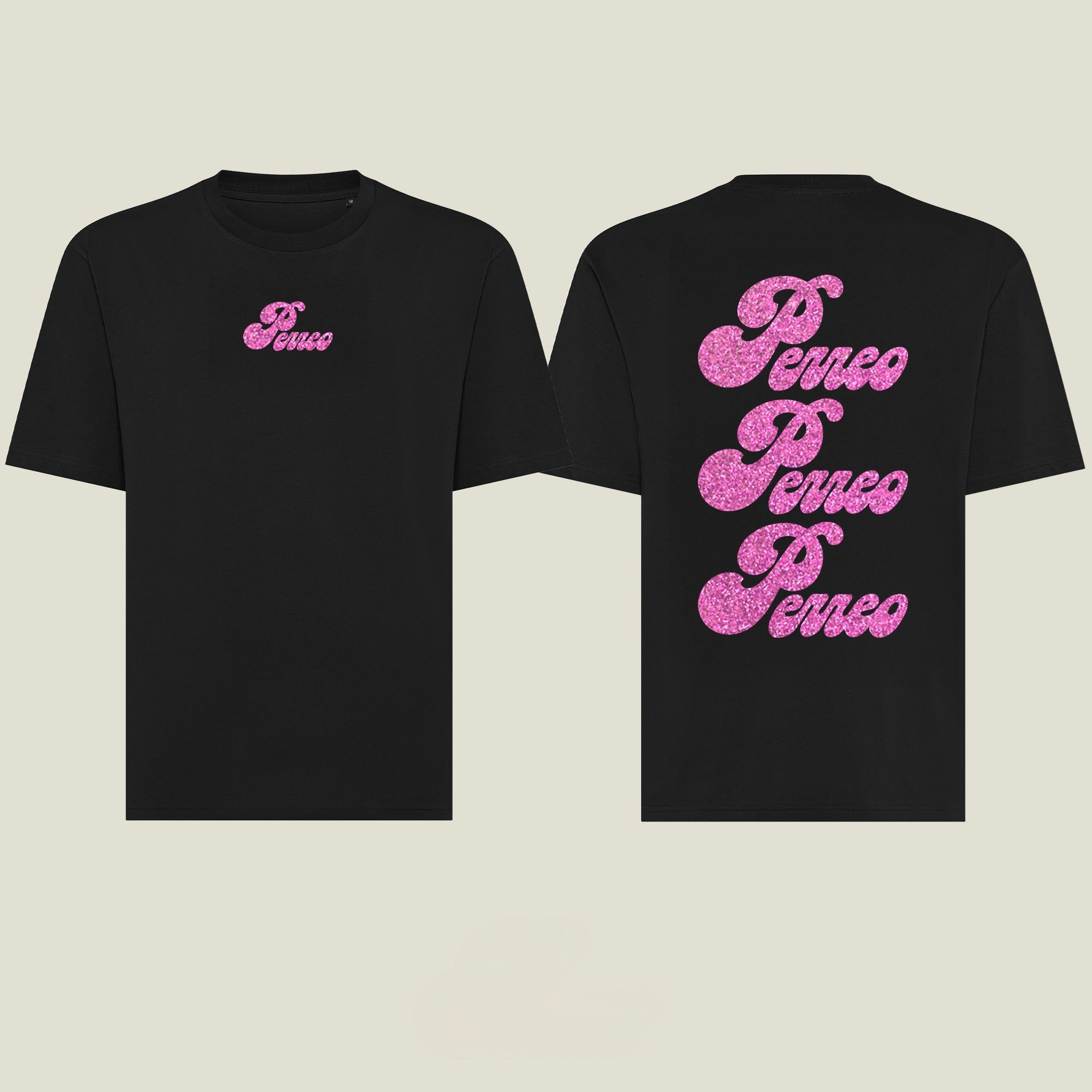 T-SHIRT OVER SHINY BLACK